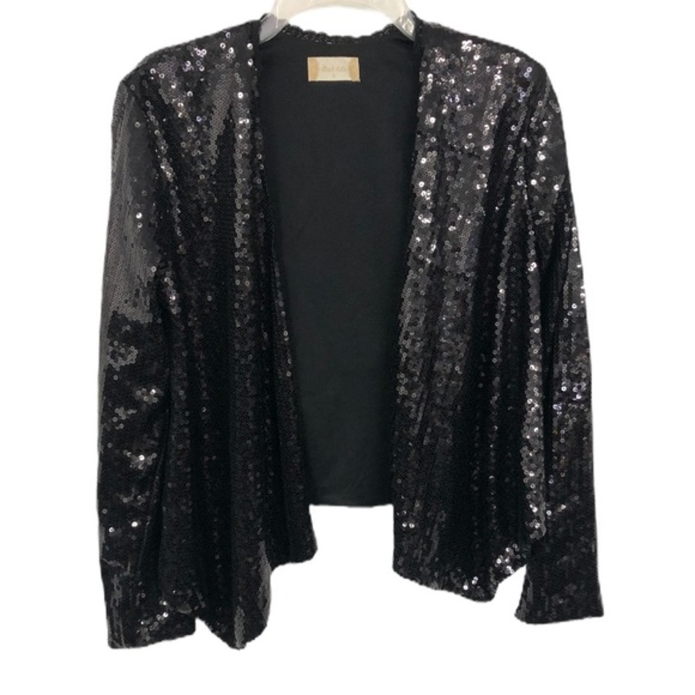 Altar'd State Black Sequin Open Front Party Blazer Jacket Small